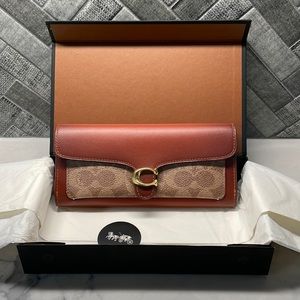 Coach Tabby Long Wallet in Colorblock Signature Canvas and Leather